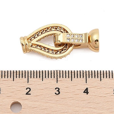 Brass Micro Pave Clear Cubic Zirconia Fold Over Clasps KK-C075-01G-1