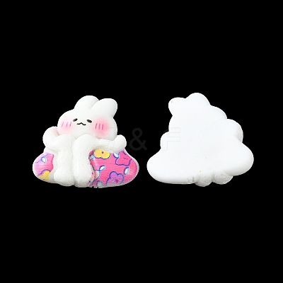 Opaque Cute Bunny Cabochons CRES-O006-14B-1