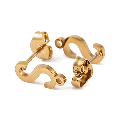 Ion Plating(IP) 304 Stainless Steel Stud Earrings FIND-Q103-01S-G-1
