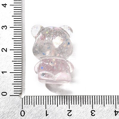 Transparent Resin Little Bear Ornament RESI-S015-01F-1