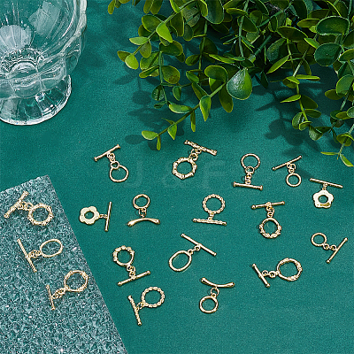 18Pcs 9 Styles Brass Toggle Clasps KK-ME0003-86-1