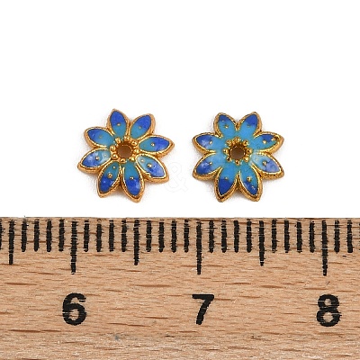 Multi-Petal Alloy Enamel Bead Caps FIND-G029-02G-04-1