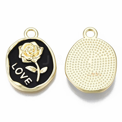 Rack Plating Alloy Enamel Pendants PALLOY-N172-063-1