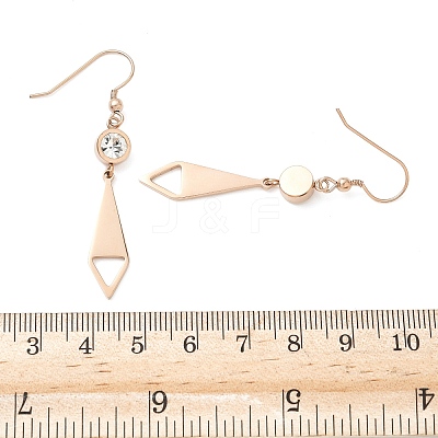304 Stainless Steel Tie Dangle Earrings EJEW-Z129-19RG-1