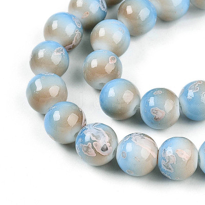 Baking Paint Glass Beads Strands DGLA-N008-10mm-06-1