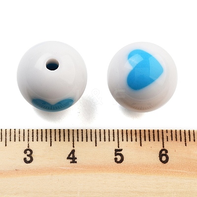 Opaque Printed Acrylic Beads OACR-G038-05B-1