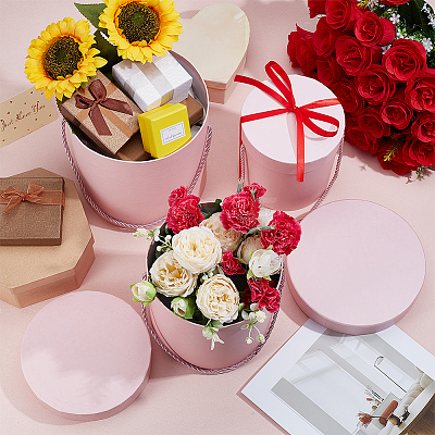3Pcs Paper Flower Hugging Bucket AJEW-BC0009-74B-1