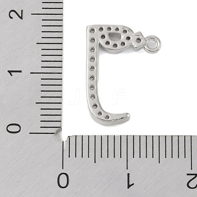 Rack Plating Brass Micro Pave Clear Cubic Zirconia Pendants KK-A224-03F-P-1