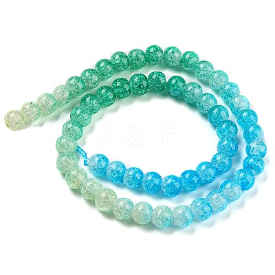 Spray Painted Crackle Glass Beads Strands DGLA-C002-8mm-10-1