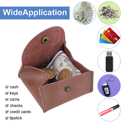 2Pcs 2 Colors Rectangle Cowhide Multipurpose Makeup Bags AJEW-AN0007-40-1