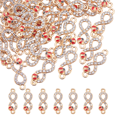 50Pcs Alloy Crystal Rhinestone Links/Connectors ALRI-FH0001-24-1