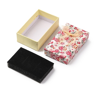 Flower Pattern Cardboard Jewelry Packaging Box CBOX-L007-003C-1