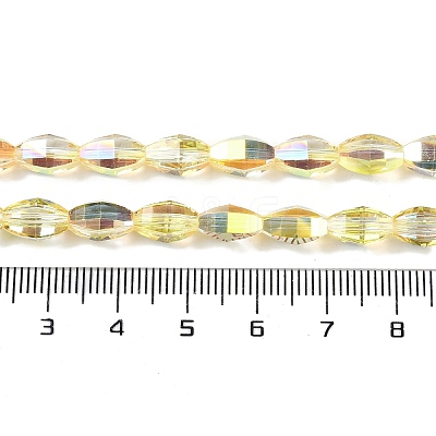 Electroplate Glass Beads Strands GLAA-Q101-03A-HP01-1