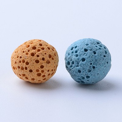 Unwaxed Natural Lava Rock Beads X-G-F325-14mm-M-1
