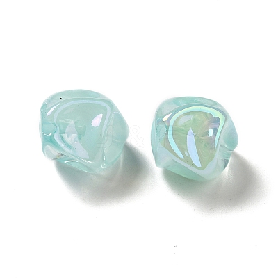 UV Plating Rainbow Iridescent Acrylic Beads PACR-M002-07B-1