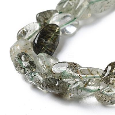 Natural Green Rutilated Quartz Beads Strands G-I351-A09-1