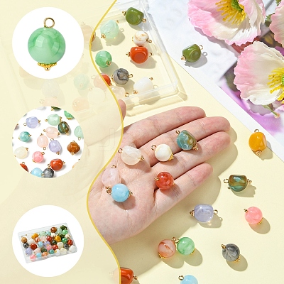 38Pcs 19 Colors Acrylic Pendants MACR-FS0001-80-1