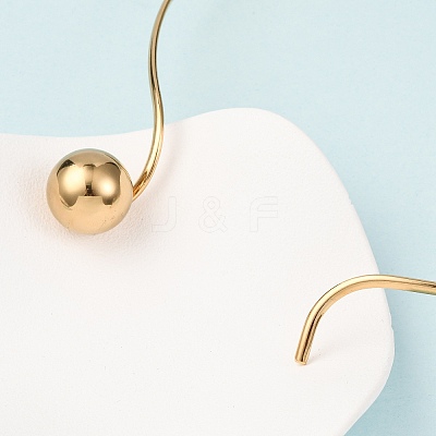 201 Stainless Steel Ball Charm Rigid Choker Necklaces for Women NJEW-Z098-05G-1