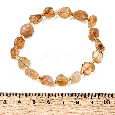 Heated Natural Citrine Beaded Stretch Bracelets GG-CBA05D5-02B-10-1