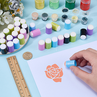 60Pcs 6 Colors Plastic Finger Sponge Daubers for Painting AJEW-CP0011-11-1