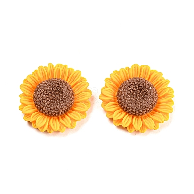 Opaque Resin Flower Cabochons RESI-H151-05A-1