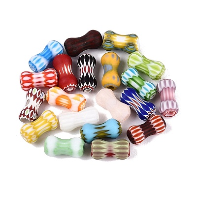 Handmade Millefiori Glass Bone Shape Beads LA-N002-38A-1