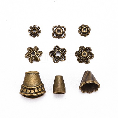 Tibetan Style Alloy Bead Caps TIBE-MSMC004-AB-1