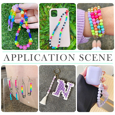 702Pcs 18 Styles Luminous Acrylic Beads MACR-TA0002-09-1