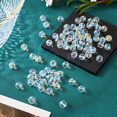 80Pcs AB Color Plated Glass Beads EGLA-TA0013-01A-1