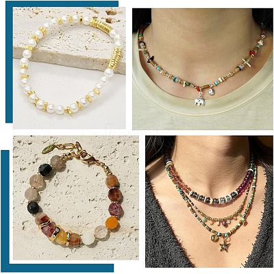 120Pcs 4 Styles Rack Plating Brass Beads KK-PH0010-68-1