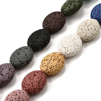 Dyed Natural Lava Rock Beads Strands G-A264-A02-01A-1