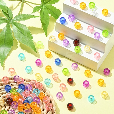 Transparent Acrylic European Beads MACR-YW0002-17-1