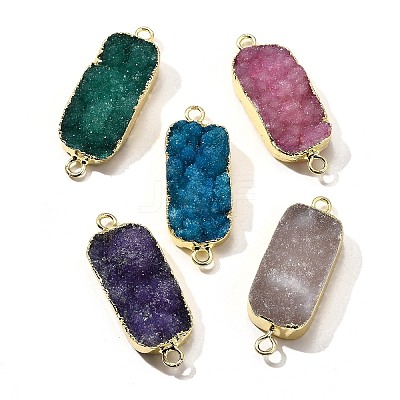 Natural Dyed Quartz Crystal Links Connector Charms G-K189-02LG-1
