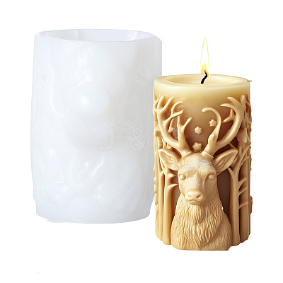 Christmas DIY Silicone Candle Molds AJEW-U014-02B-1