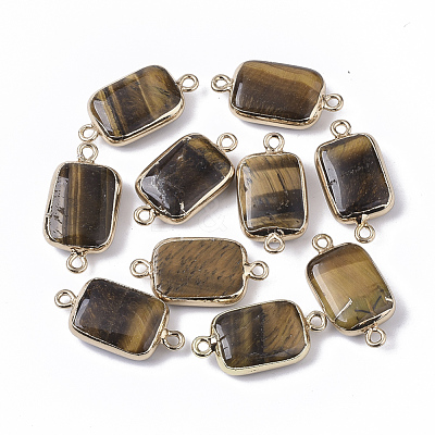 Edge Golden Plated Natural Tiger Eye Links connectors G-S359-034C-1