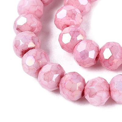 Anti-Tarnish Electroplate Glass Beads Strands EGLA-ZX010-4mm-03-1