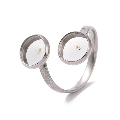Non-Tarnish 201 Stainless Steel Open Cuff Ring Findings STAS-E124-01P-1