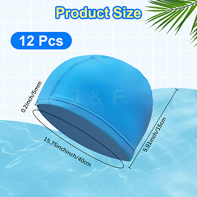 12Pcs Polyester Swimming Hat AJEW-CN0007-29A-1