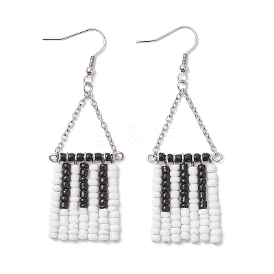 Handmade Glass Seed Beads Dangle Earrings EJEW-TA00698-1
