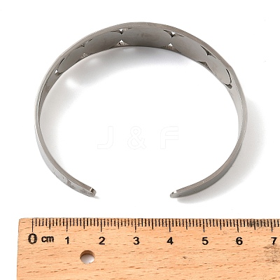 201 Stainless Steel Cuff Bangles for Women BJEW-F507-04P-1