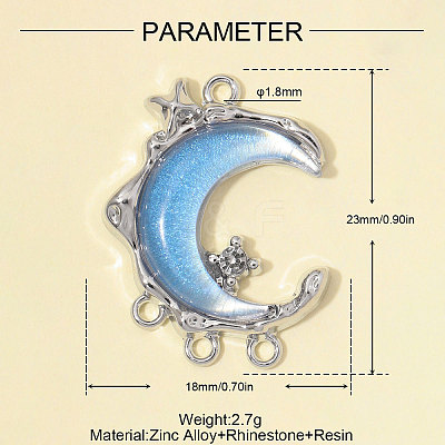 Zinc Alloy with Resin & Crystal Rhinestone Chandelier Component Links RE-OY001-14P-1