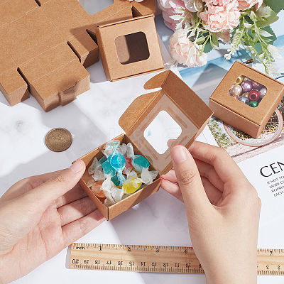 Square Foldable Creative Kraft Paper Box CON-WH0089-20A-1