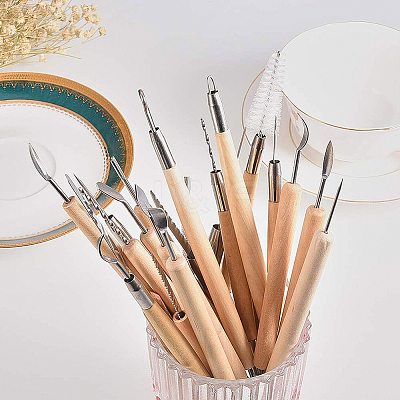 Wooden Handle Pottery Tools Sets TOOL-BC0008-11-1
