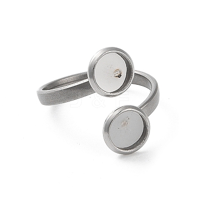 Non-Tarnish 304 Stainless Steel Open Cuff Ring Findings LS-X-STAS-E124-05A-P-1