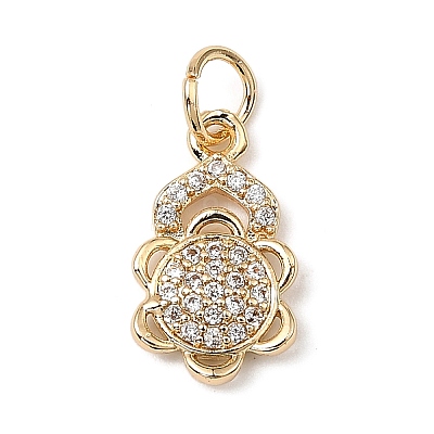 Brass Micro Pave Cubic Zirconia Charms KK-C133-03D-G-1