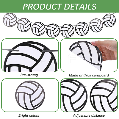 8Pcs Sports Party Decoration Paper Banner AJEW-CN0007-14A-1