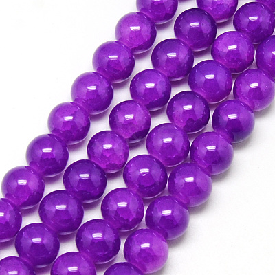 Baking Paint Crackle Glass Bead Strands X-DGLA-Q023-8mm-YS12-1