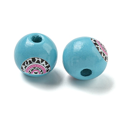 Natural Wood European Beads WOOD-F014-01C-1