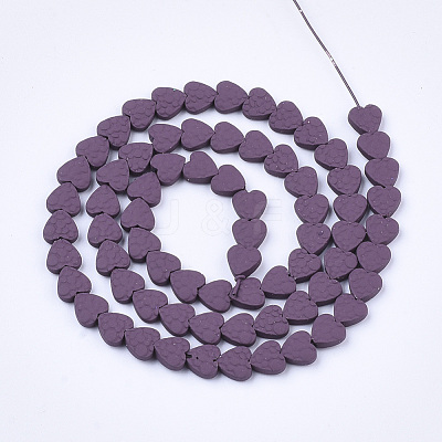 Spray Painted Non-magnetic Synthetic Hematite Beads Strands G-T124-34A-1
