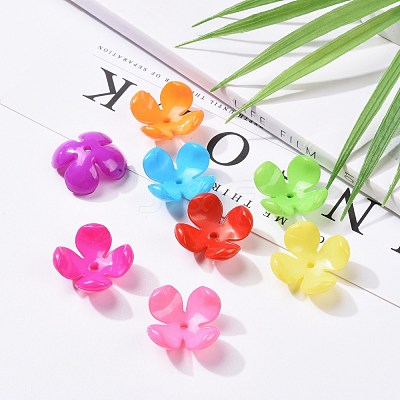 Opaque Acrylic Flower Bead Caps SACR-Q099-M19-1